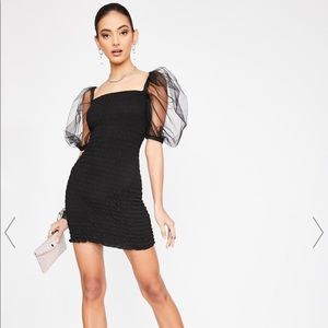 Kiki riki dollskill black puff sleeve mini dress